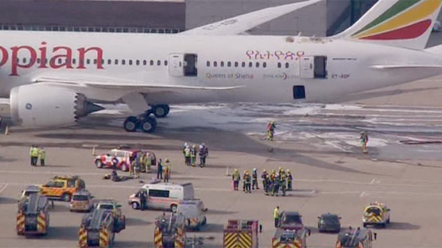 Heathrow Dreamliner Plane Catches Fire