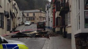 A roof blew off a property in Hatherleigh Devon