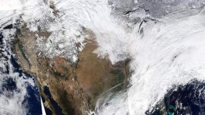 Snow blanketing the Eastern seaboard