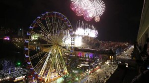 Fireworks explode over Edinburgh Castle