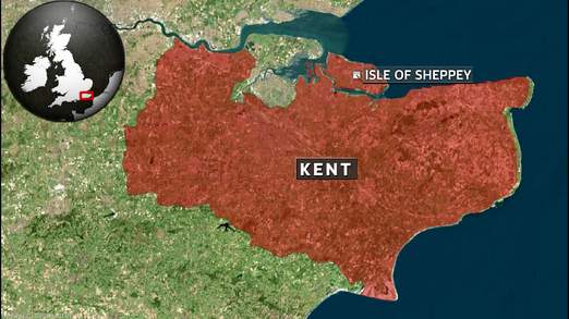 Isle of Sheppey in kent map