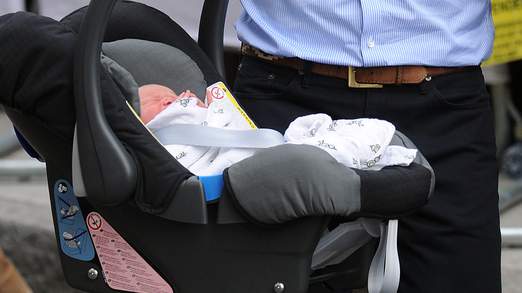 Prince George in his Britax car seat