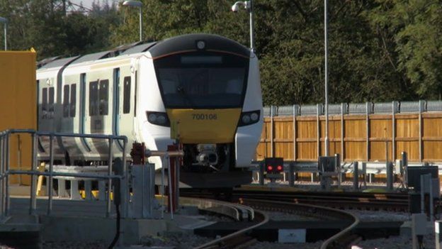 First new Thameslink Train Arrives At Three Bridges Depot