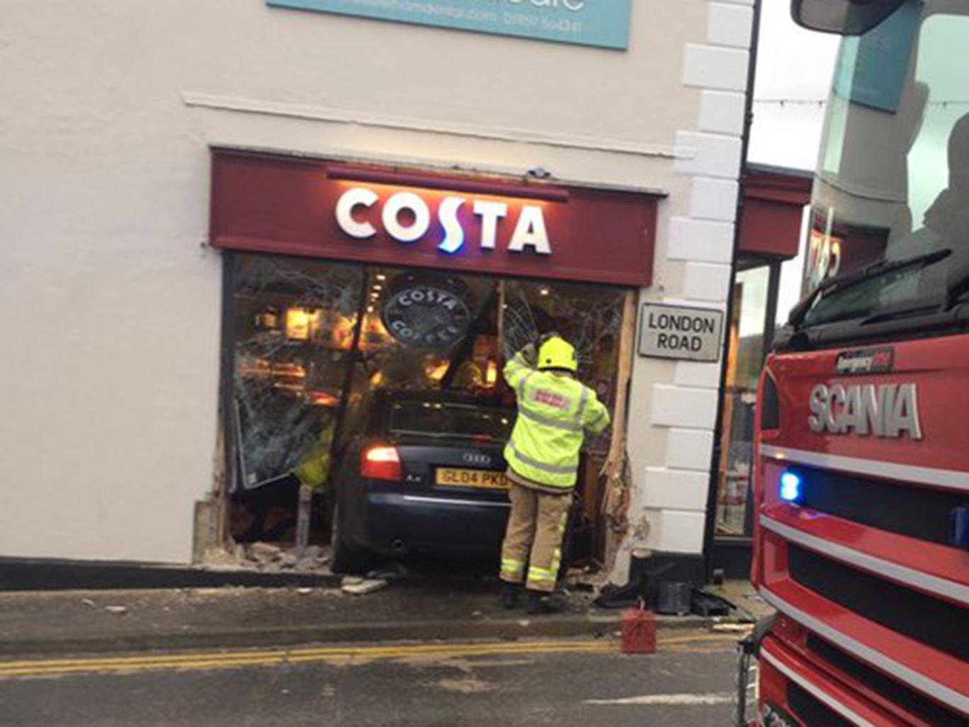 Car Hits Costa Coffee