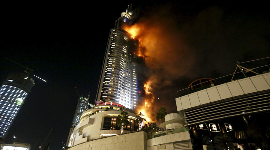 Massive Fire Engulfs Luxury Hotel In Dubai