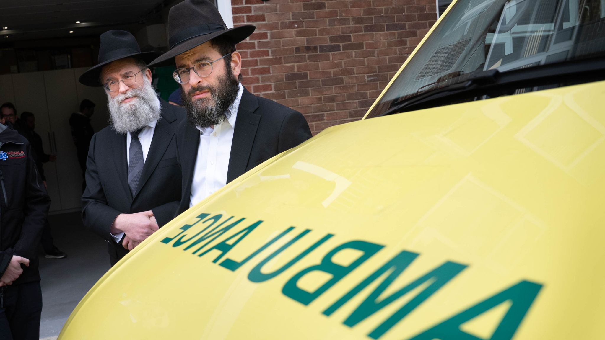 Ambulances to replace those destroyed in Golders Green. Pic: PA