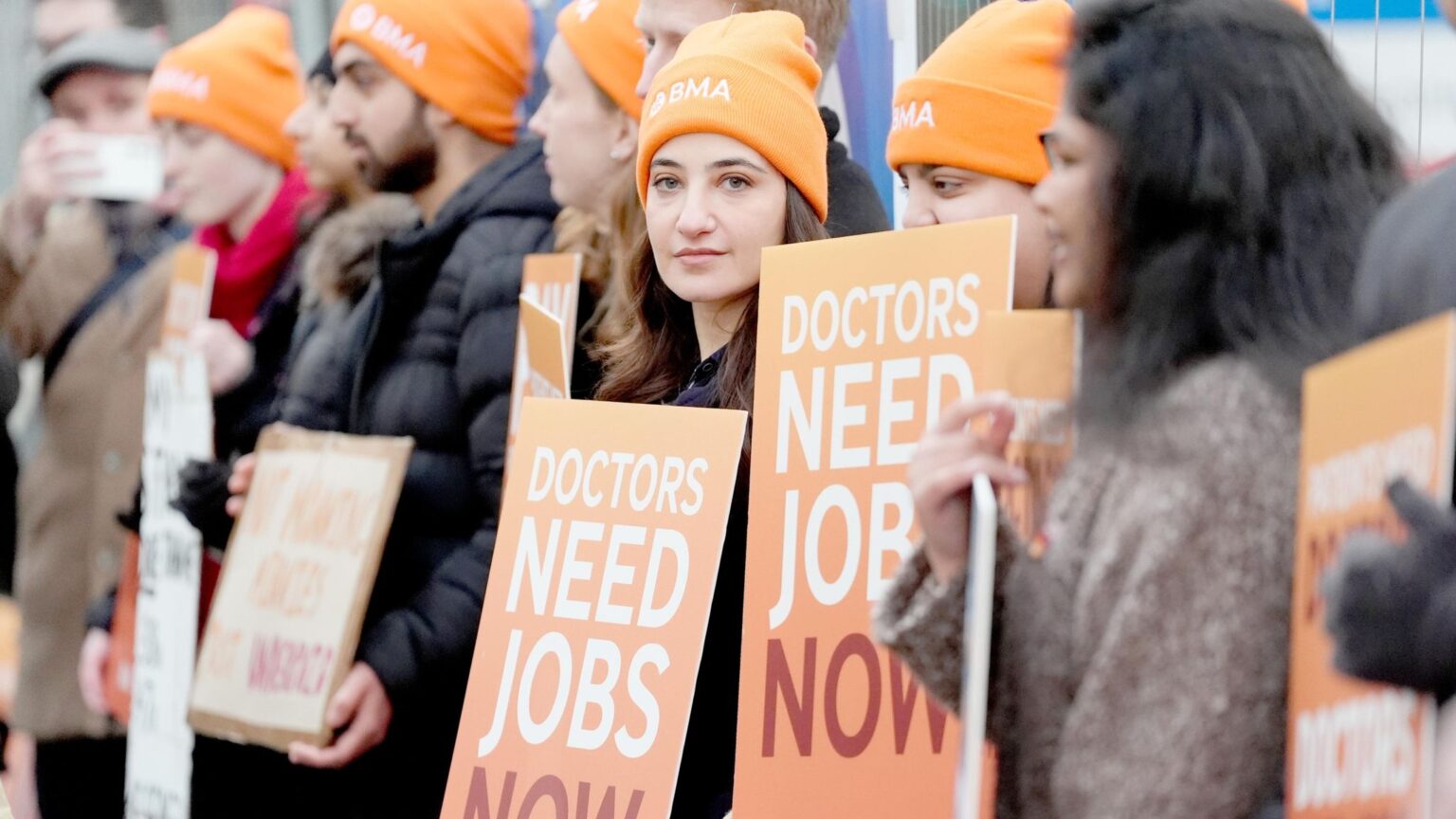 Resident doctors aren't happy with their pay. Pic: PA