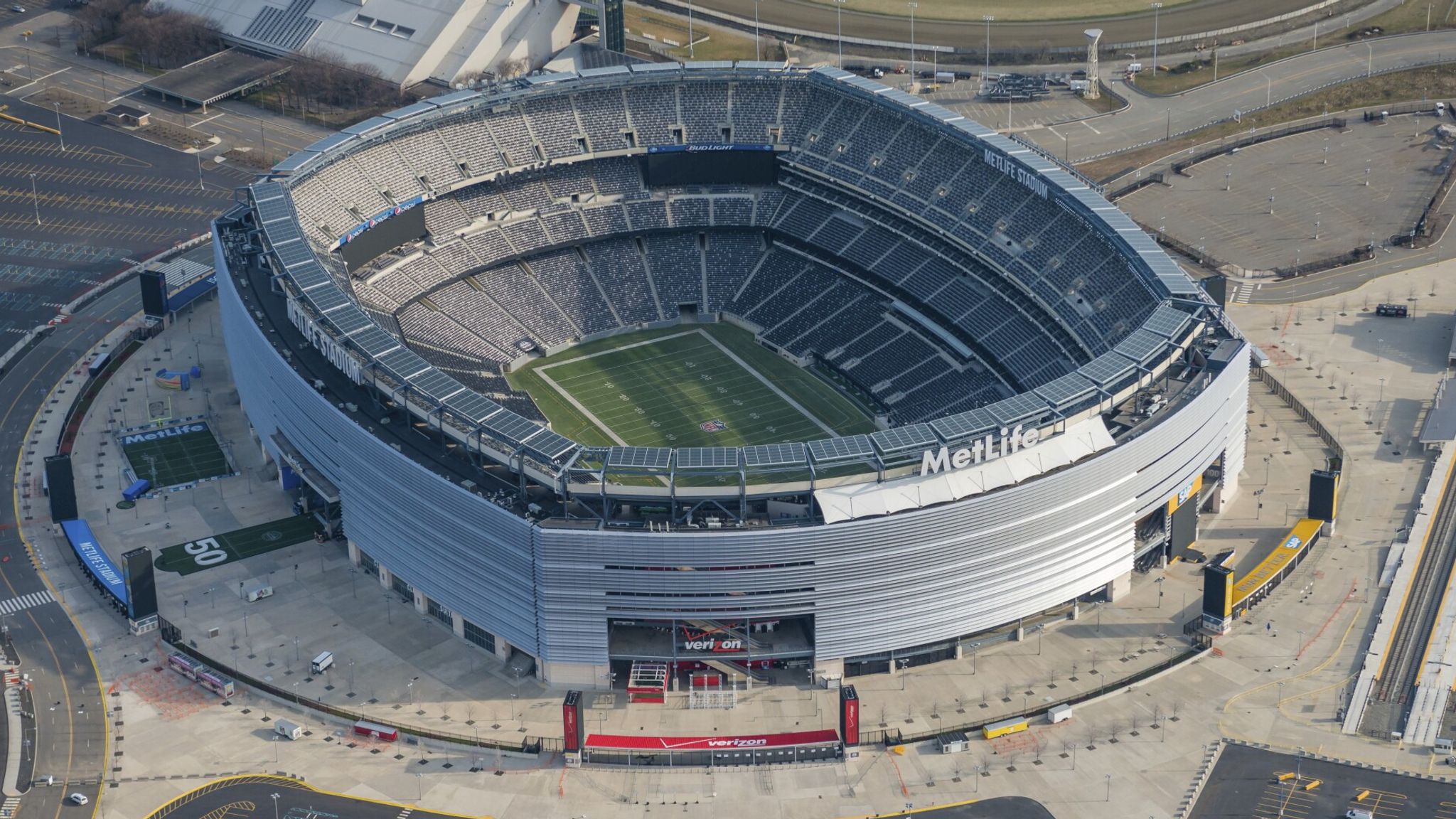 Aerial view of Metlife Stadium, where the final will be played. Pic: AP