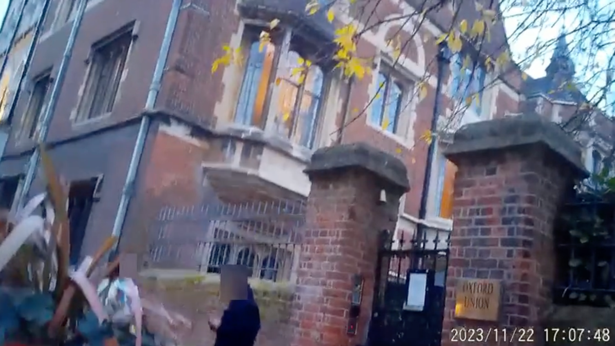 Nathan Law was filmed outside the Oxford Union. Pic: Met Police