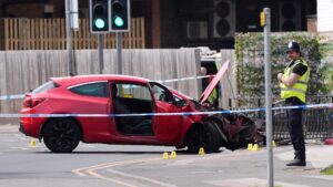 Man arrested on suspicion of attempted murder after five injured when car hit pedestrians