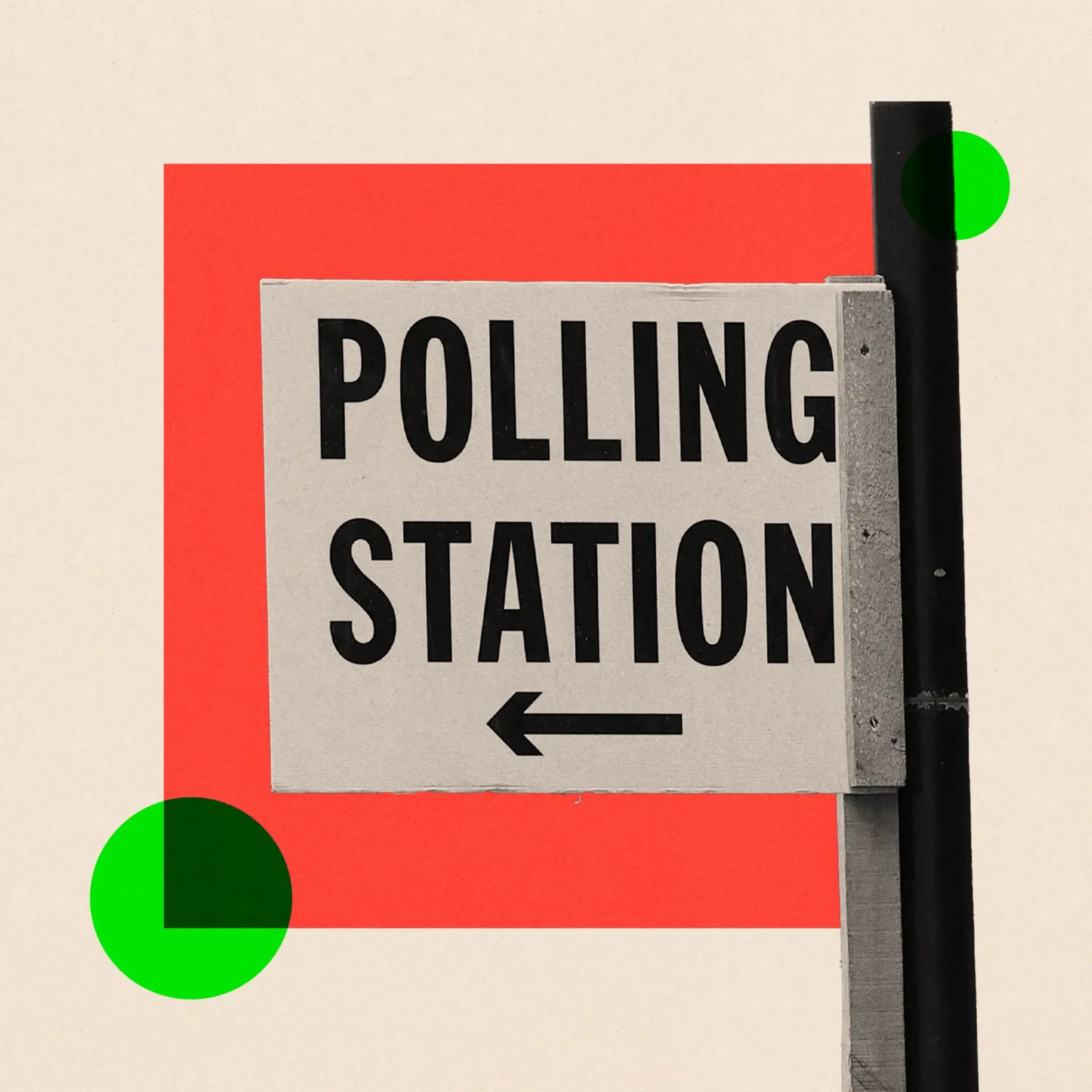 BBC A treated image of a polling station sign