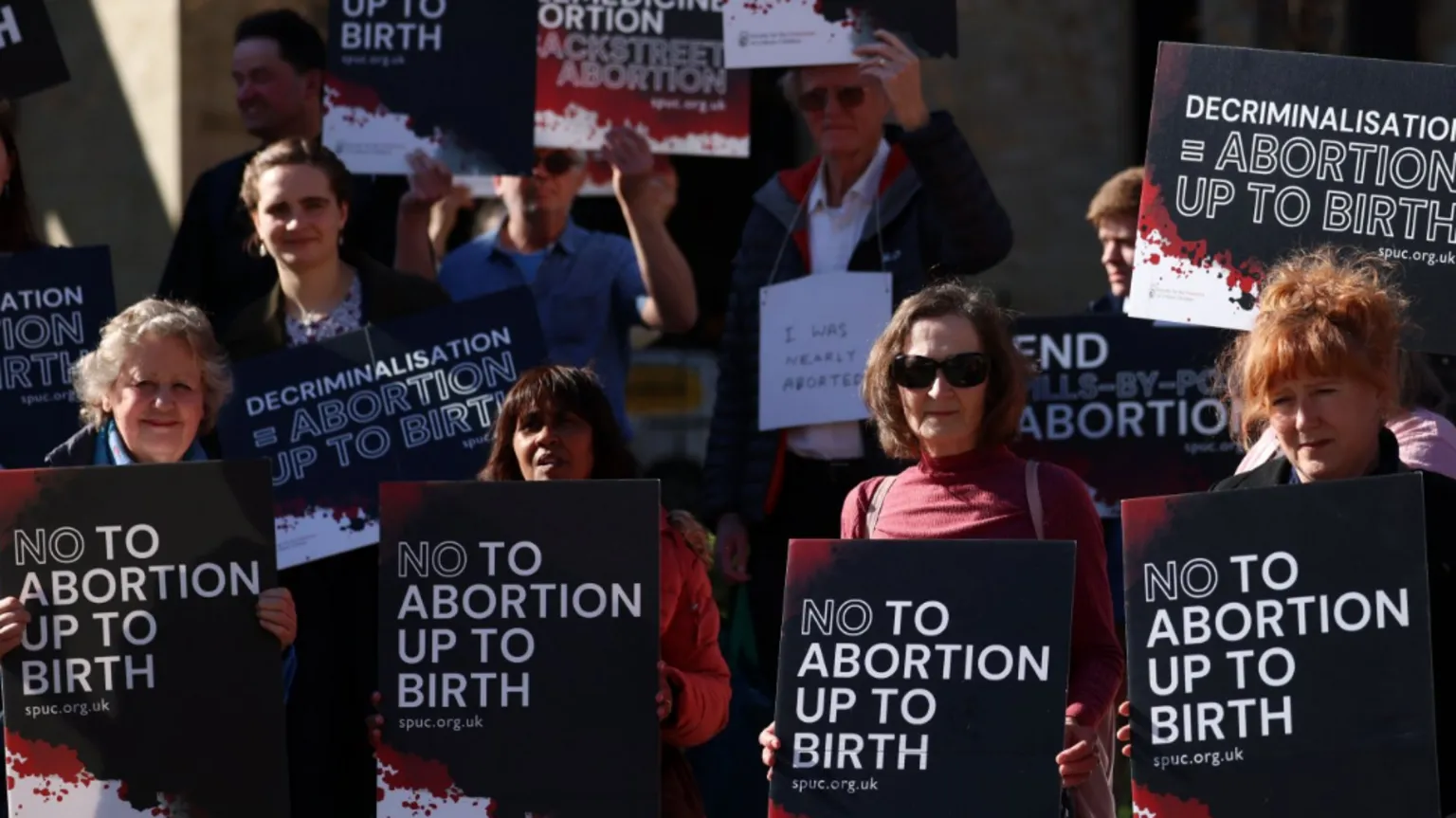 EPA Protesters demonstrate against the decriminalisation of abortion outside the House of Lords