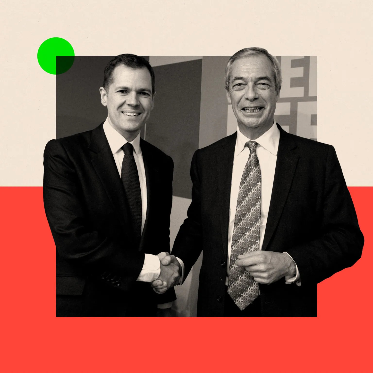 BBC A treated image Robert Jenrick and Nigel Farage