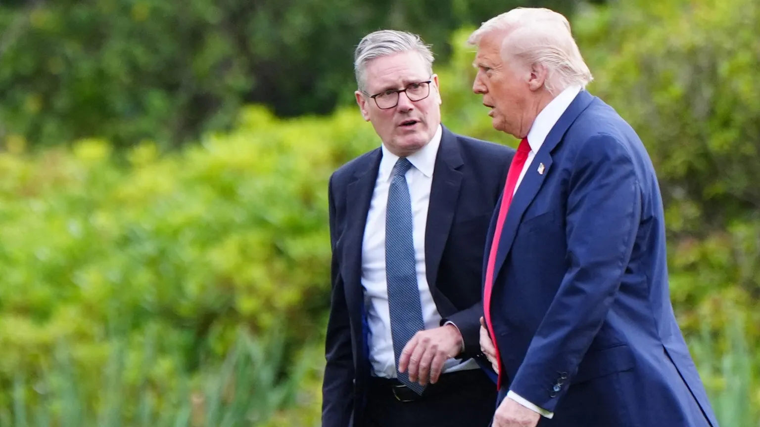 Keir and Starmer pictured together talking outside in Scotland in July 2025