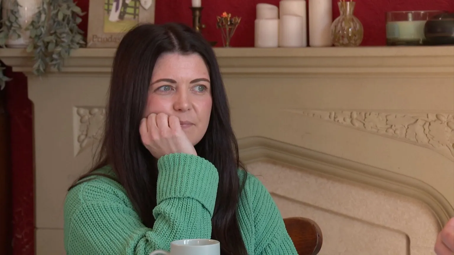 Helen Jenner, who is seen wearing a green jumper