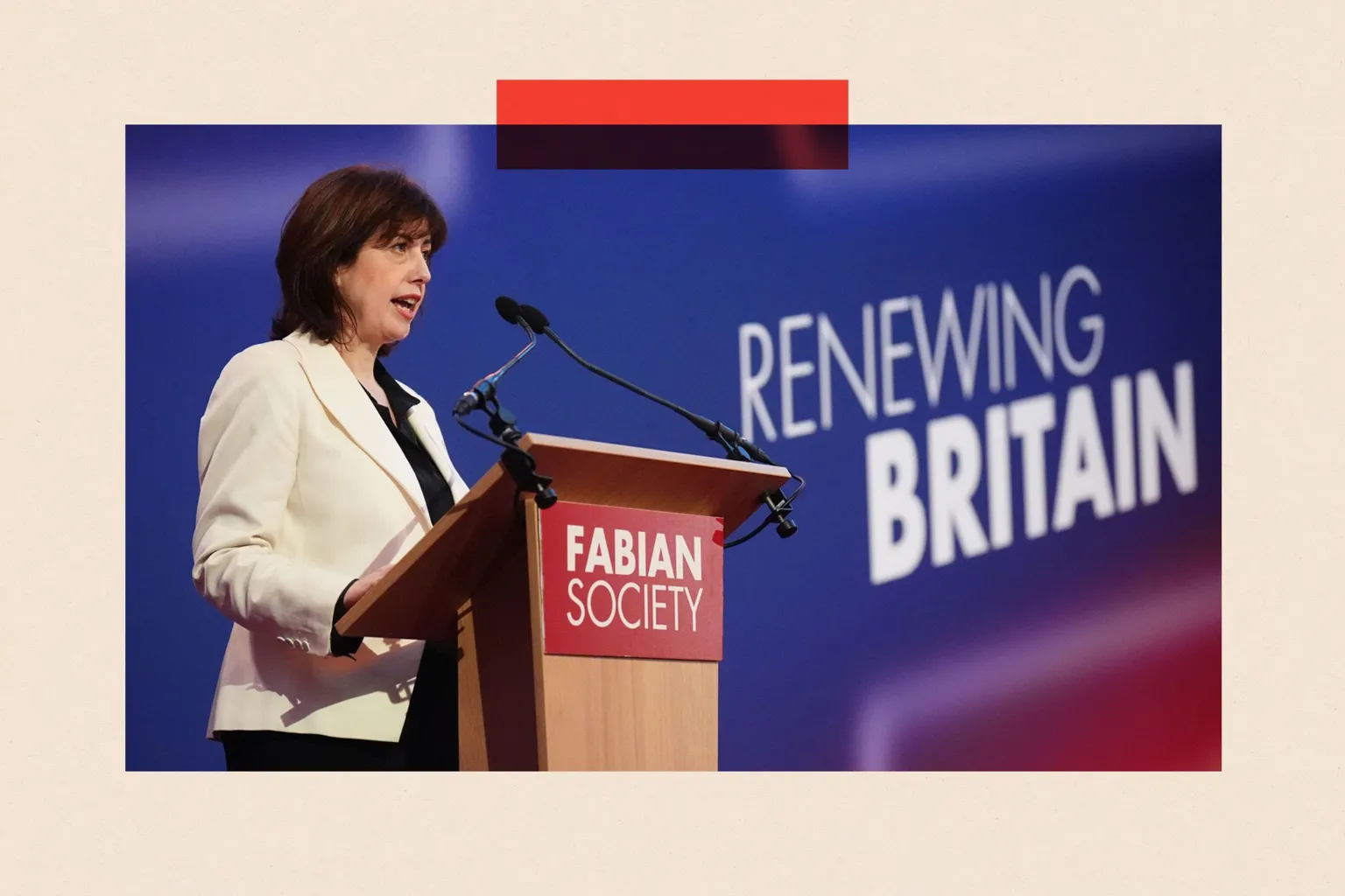 PA Wire Deputy Leader of the Labour Party Lucy Powell speaking at a conference