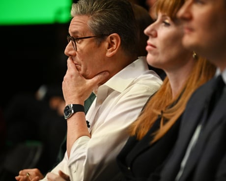 The Labour Leadership Launch Six Election Pledges To The ElectoratePURFLEET, UNITED KINGDOM - MAY 16:  (L-R) Labour leader Sir Keir Starmer, Deputy leader, Angela Rayner, and Shadow Health Secretary, Wes Streeting, attend an event to launch Labour's election pledges at The Backstage Centre on May 16, 2024 in Purfleet, United Kingdom. Labour Leader Keir Starmer pledges to deliver economic stability, cut NHS waiting times, launch a new Border Security Command, set up Great British Energy and recruit 6,500 new teachers if Labour win the next General Election. (Photo by Leon Neal/Getty Images)
