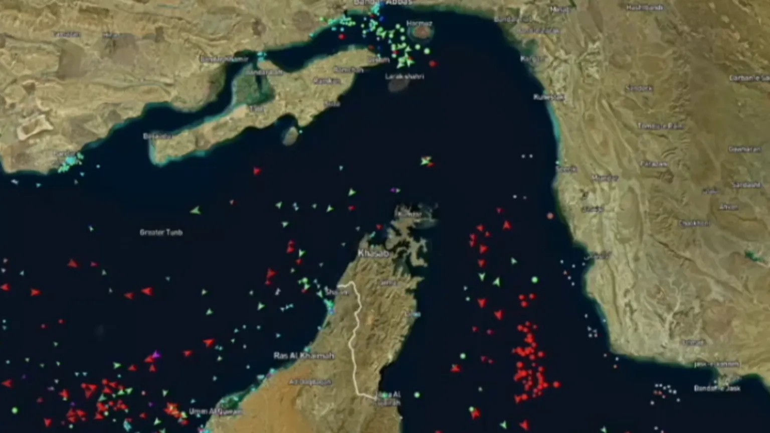 Graphic showing marine traffic
