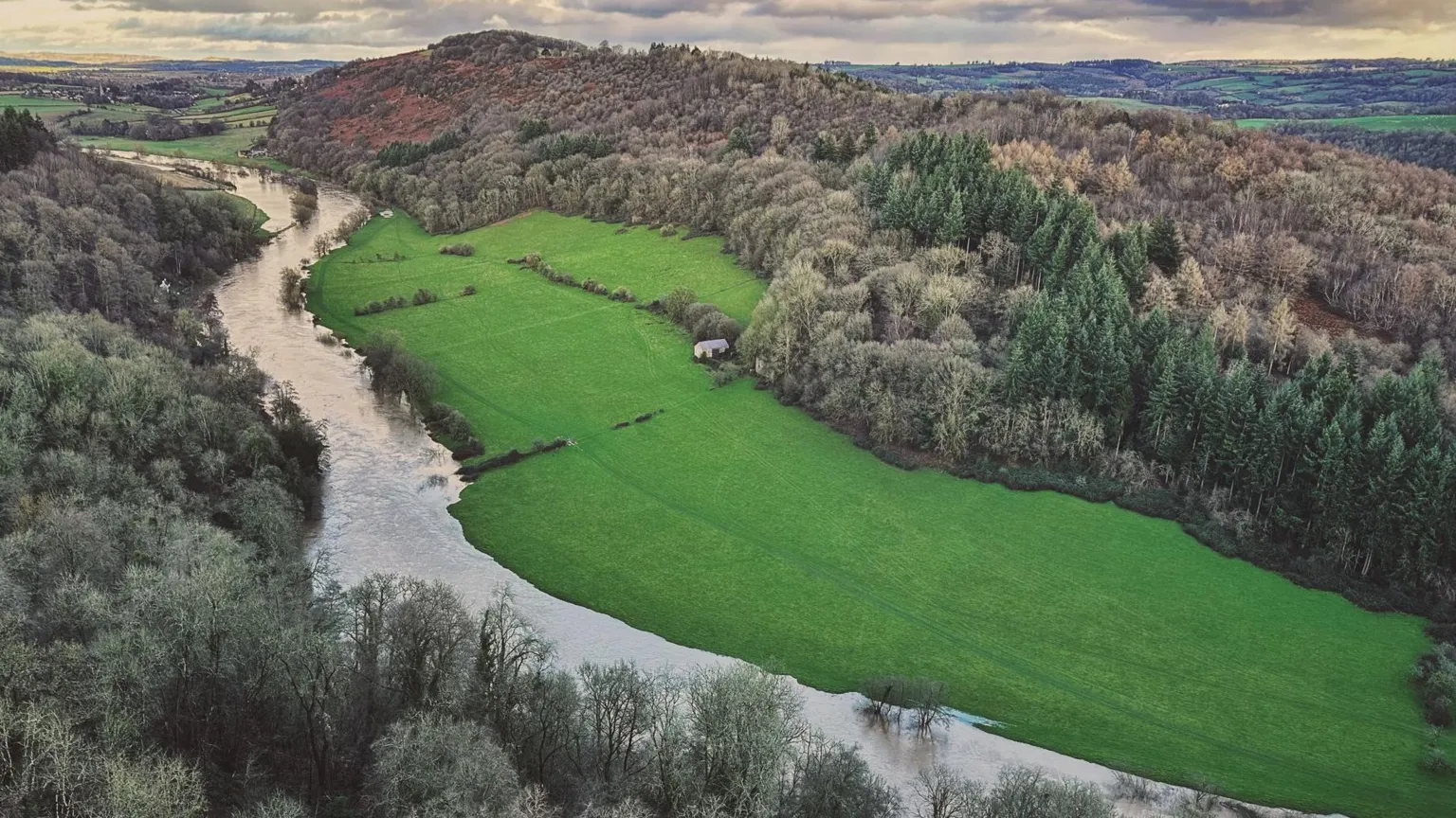 Getty Images The River Wye winds its way though through lush green countryside.