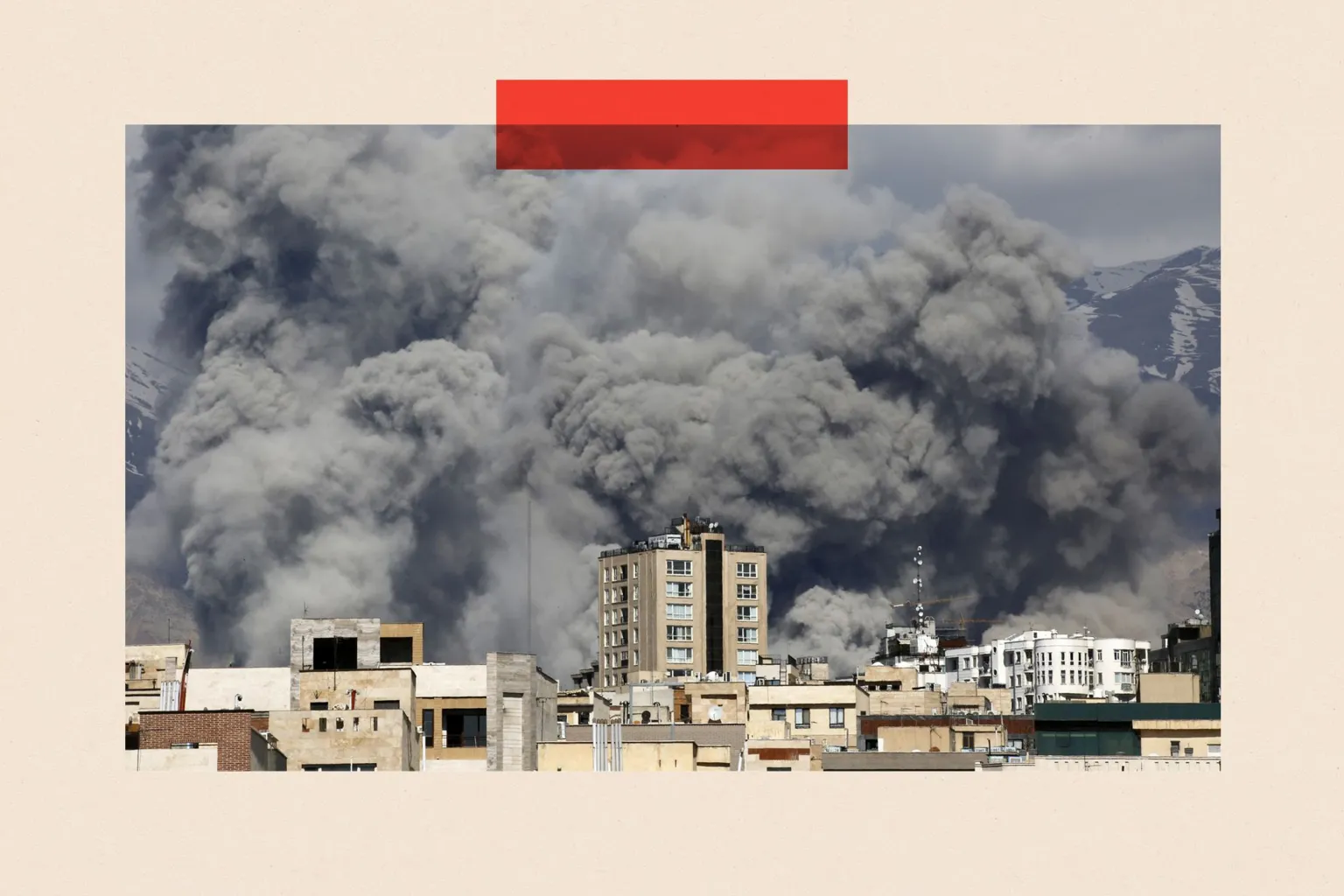 Getty Images Smoke rises from the area after it was targeted in attacks in Tehran