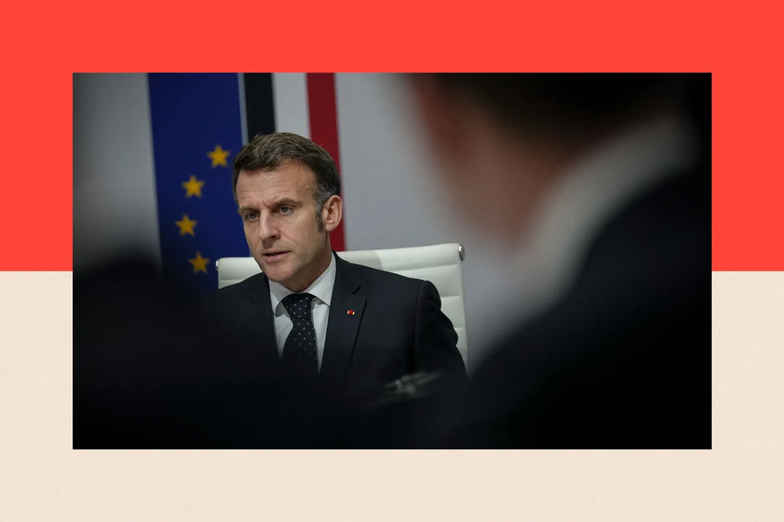 AFP via Getty Images France's President Emmanuel Macron speaks during a national defence council meeting