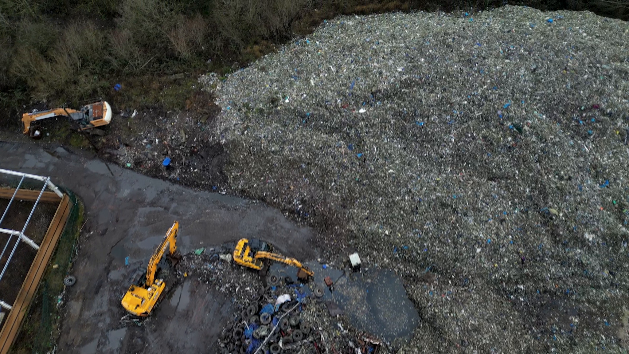 The mountain of waste in Bickershaw