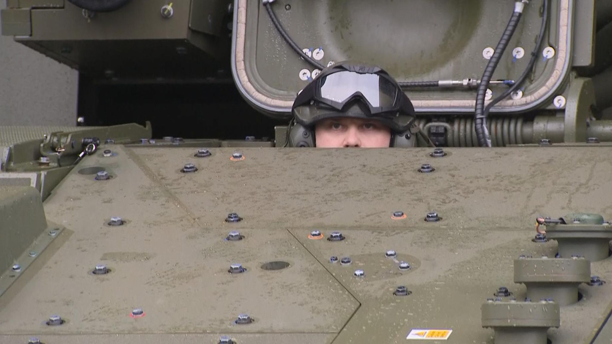 Soldier have to wear ear protectors like those seen here when riding the vehicle