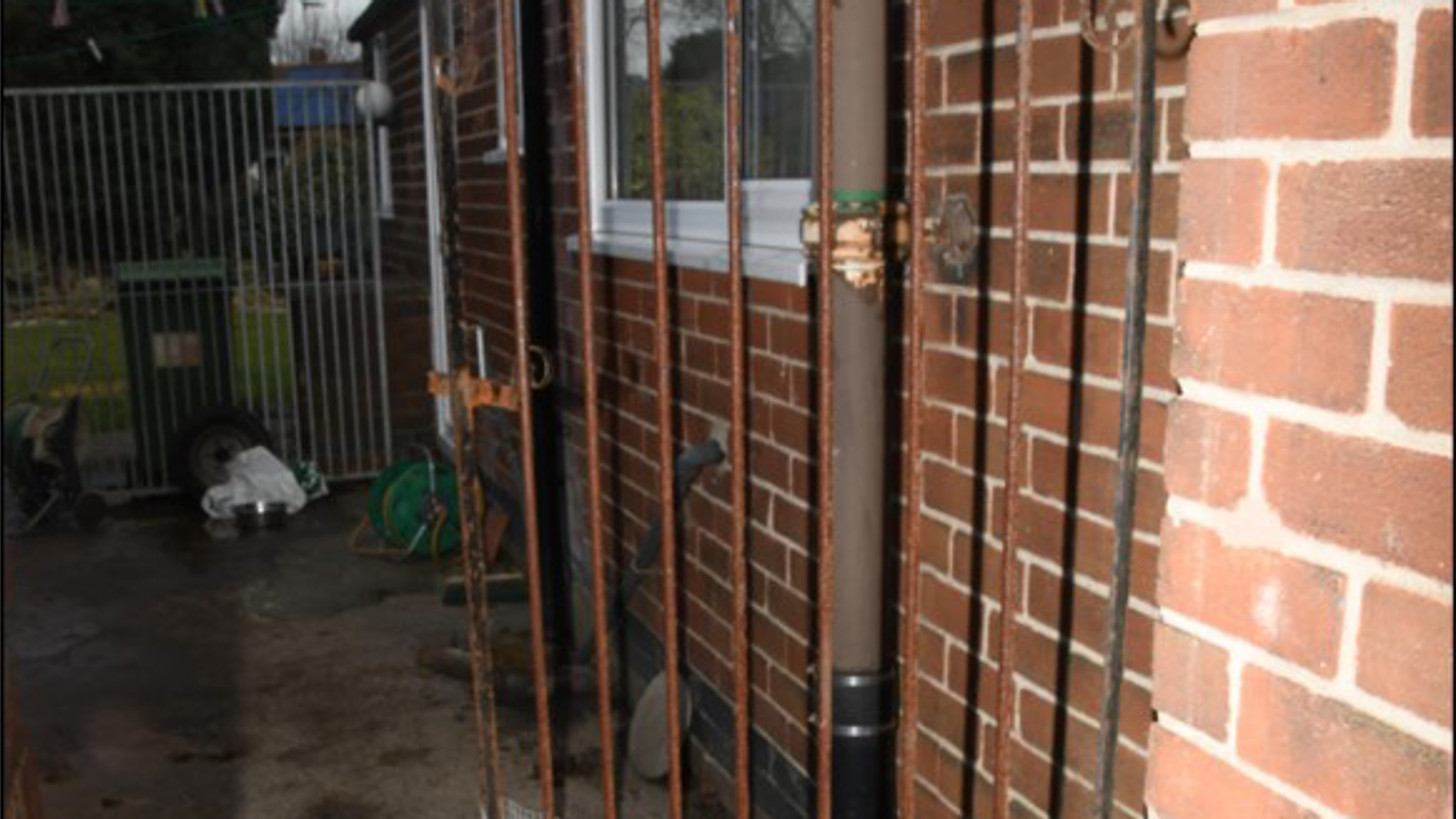 The gate at Sean Garner's home. Pic: Cheshire Police