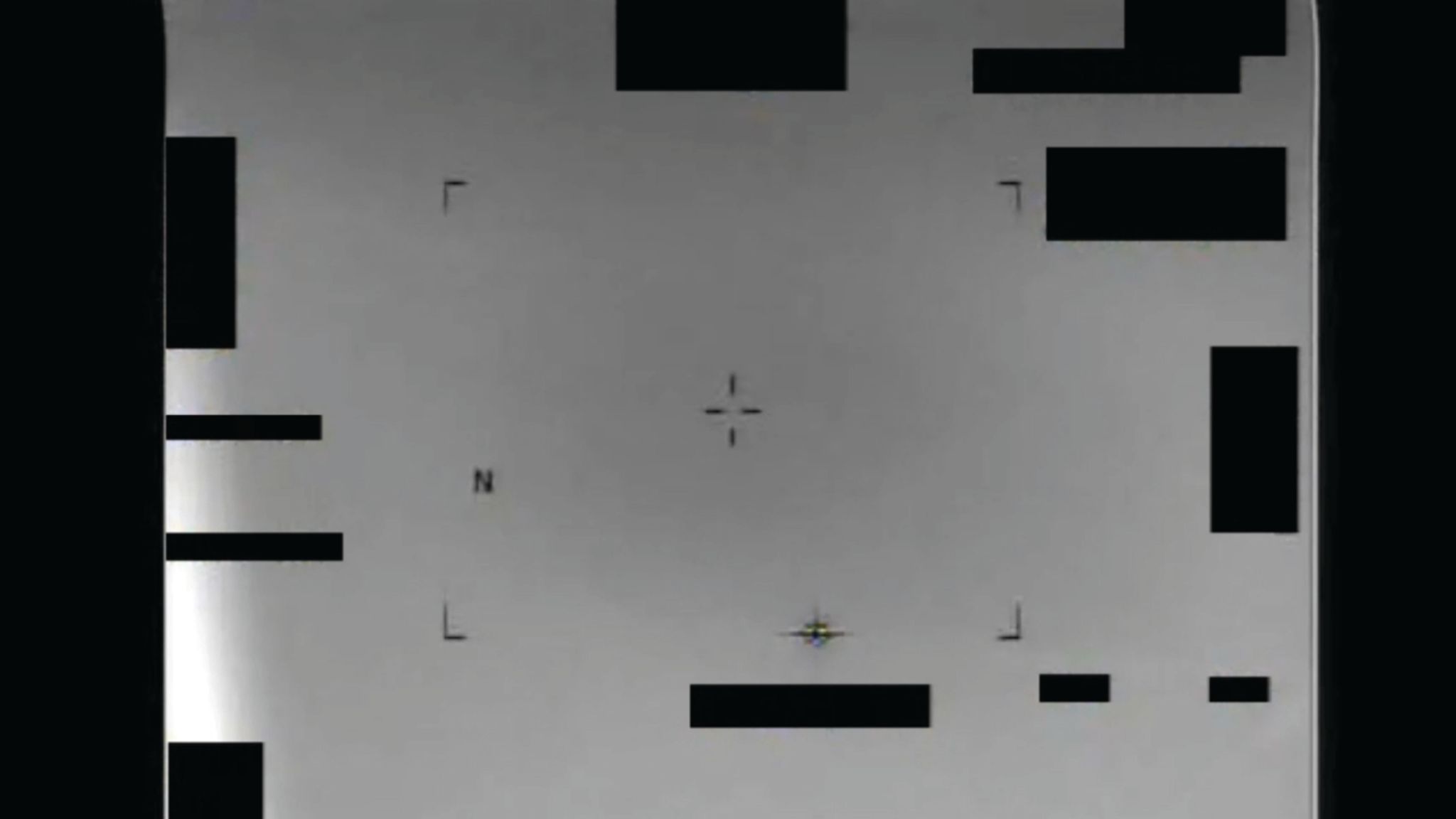 Still from a video featuring an eight-pointed area of contrast captured via infrared sensor. Pic: Pentagon