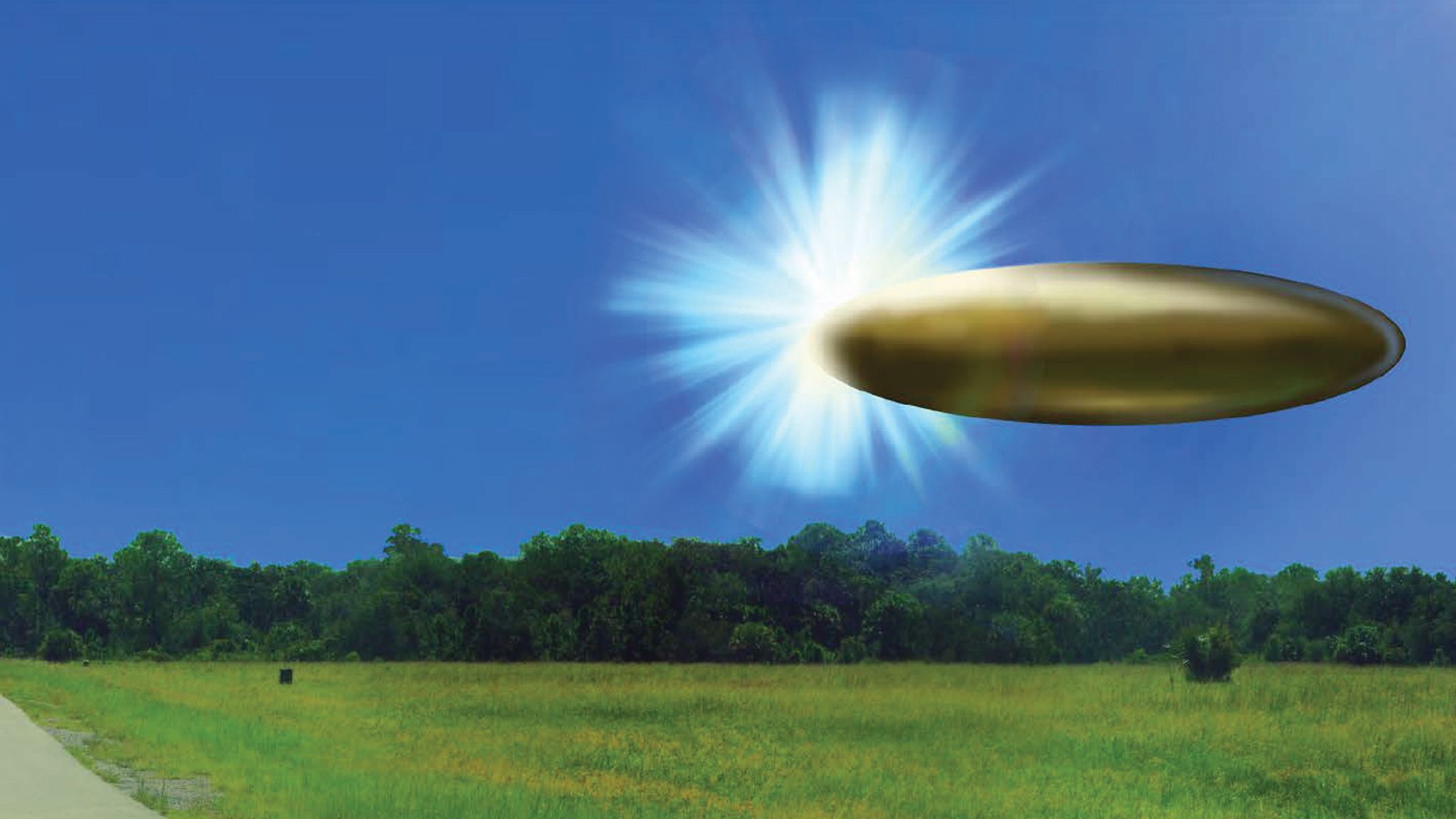 Actual site photo with FBI lab-rendered graphic overlay depicting corroborating eyewitness reports from September 2023. Pic: Pentagon