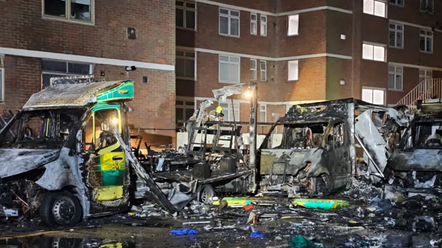 The aftermath of the fire in Golders Green