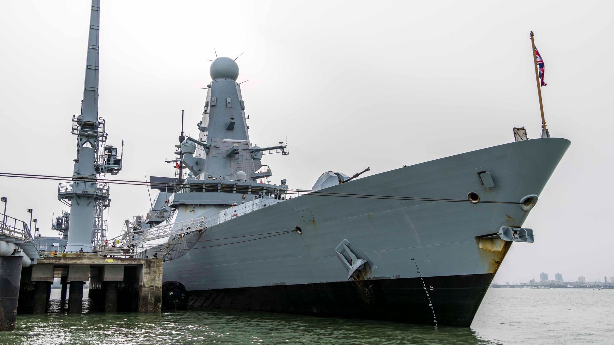 HMS Dragon docked in Portsmouth ahead of deployment. Pic: MoD