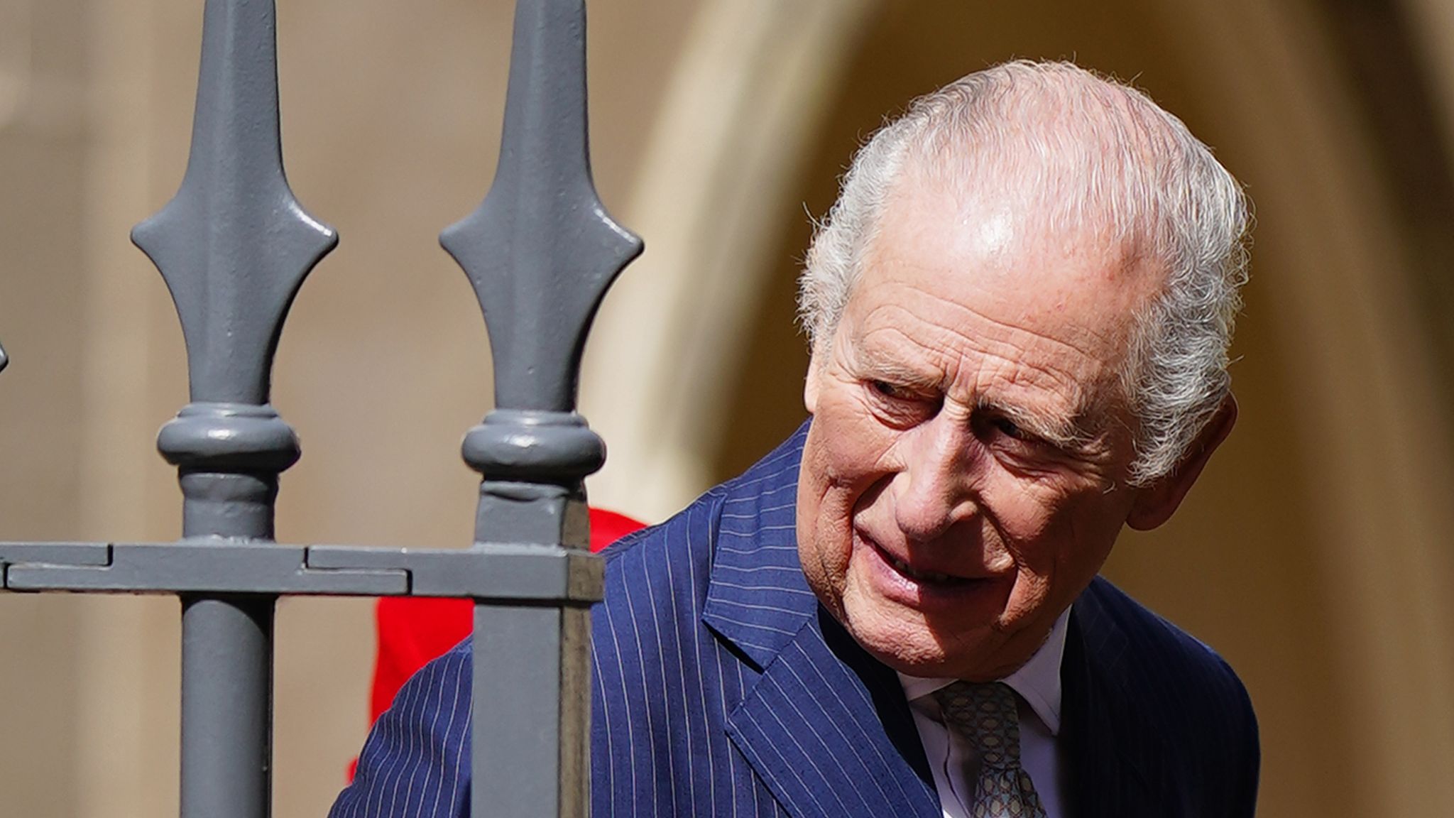 The King leaves Windsor Castle. Pic: PA