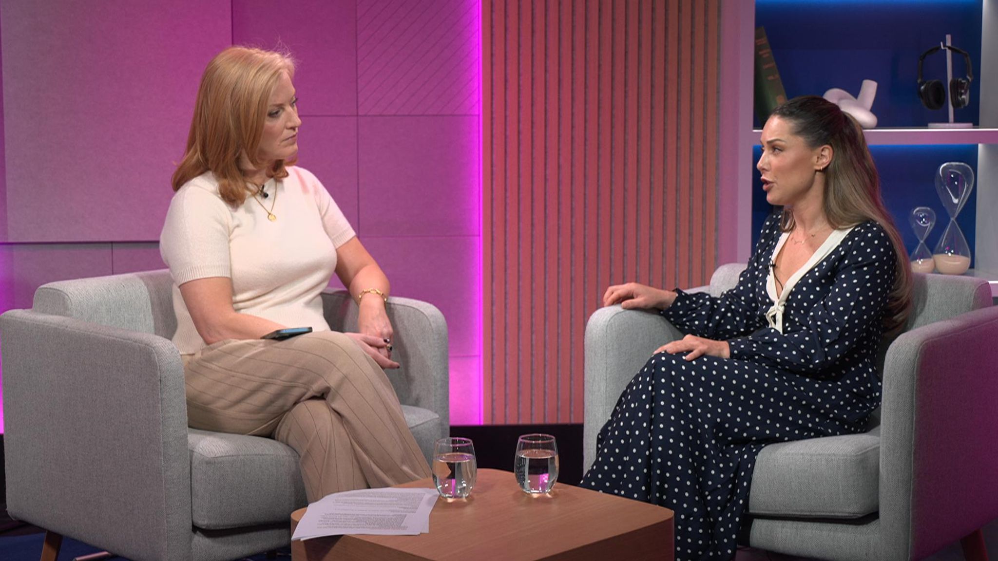 Louise Thompson tells Sky News' Sarah-Jane Mee she wants a dedicated maternity commissioner. Pic: Sky