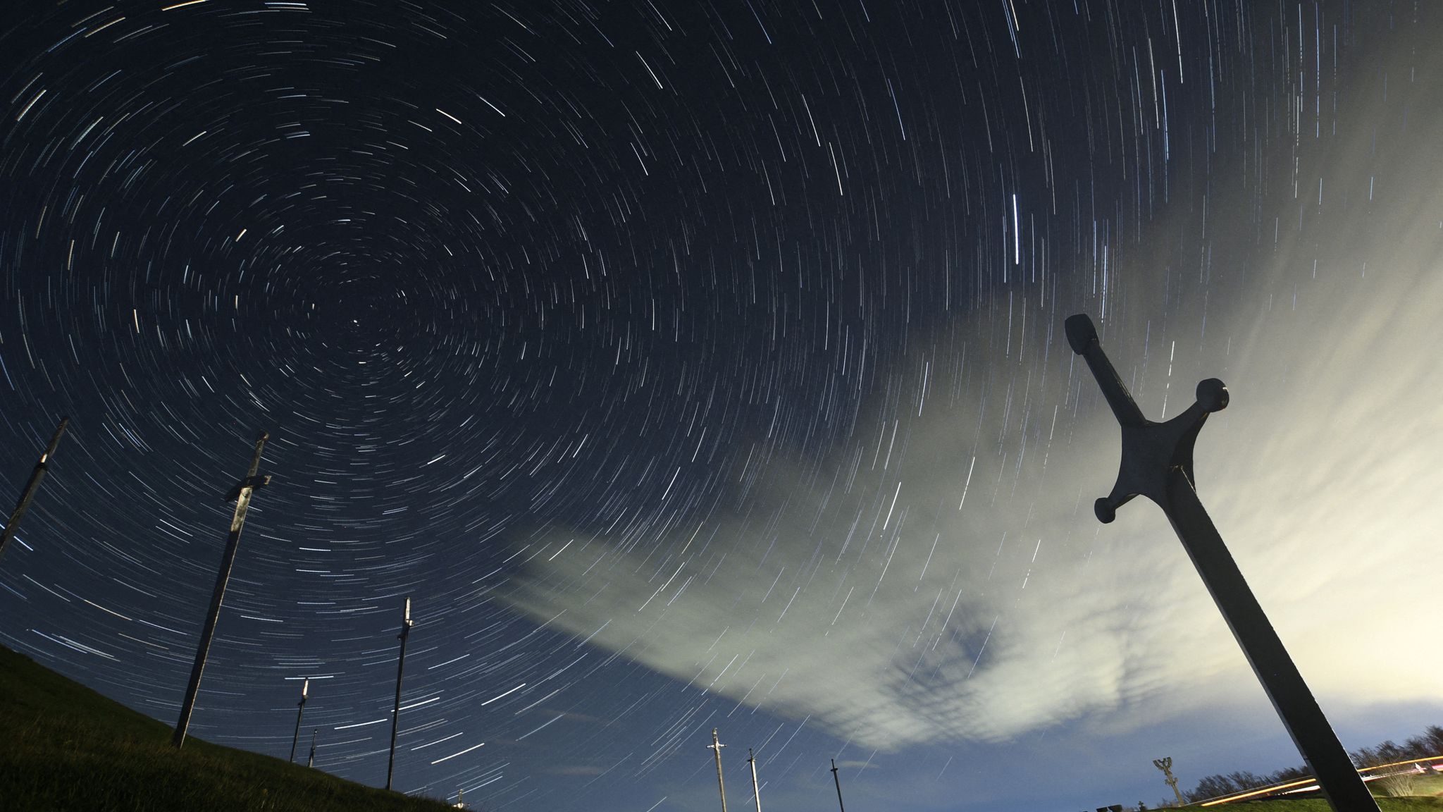 Stars and meteors seen during a previous Lyrid meteor shower in Georgia. Pic: Reuters
