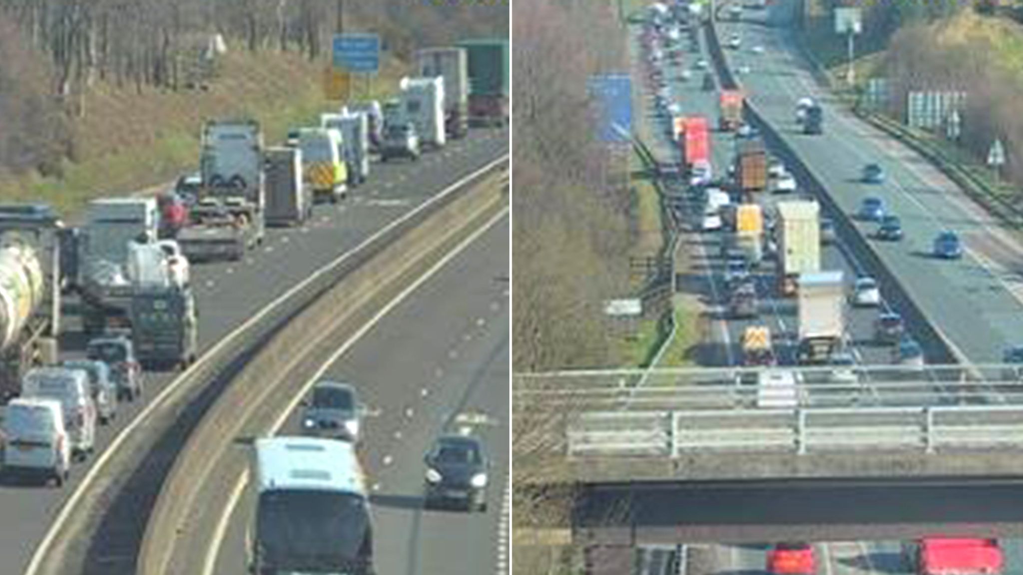 The closure caused traffic tailbacks on the M80. Pic: Traffic Scotland