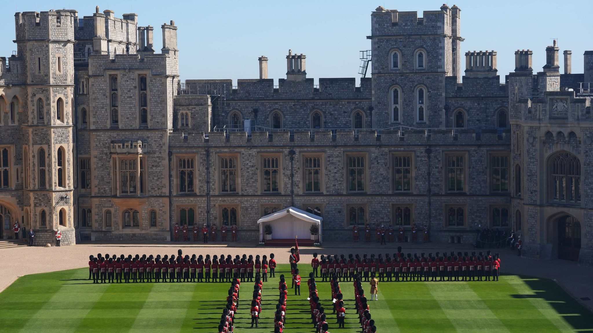 It was a splendid spring day for a carriage ride and guard of honour. Pic: PA
