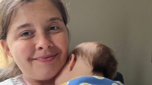 Jessica Kent-Hazledine pictured with her baby. Pic: PA
