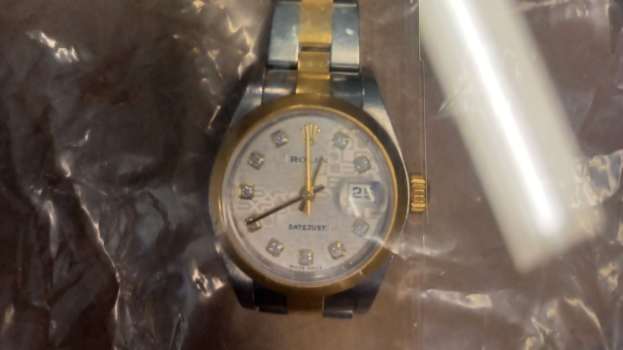 The diamond-encrusted Rolex that was stolen. Pic: Met Police/PA