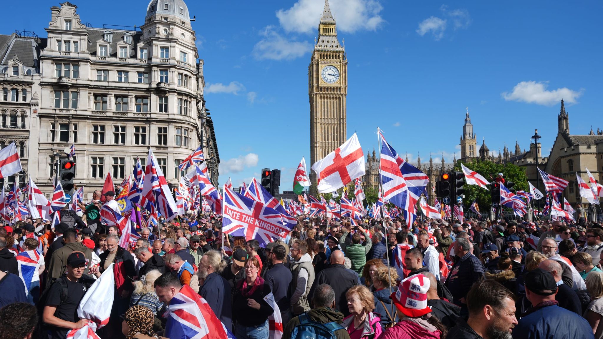 People taking part in a Tommy Robinson-led Unite the Kingdom rally in London last September. File pic: PA